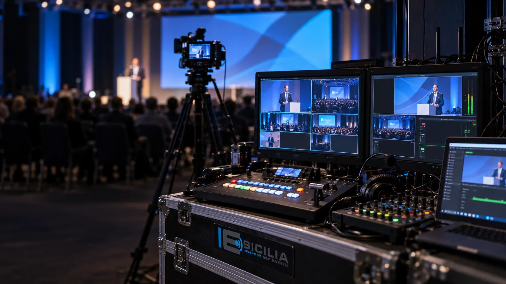 Multicamera streaming gallery during a conference